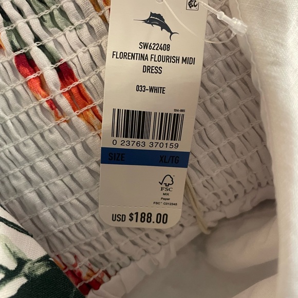 214. Tommy Bahama Florentine Flourish Midi Dress, Size XL, NWT - Picture 5 of 6